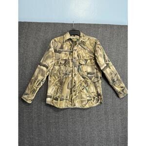 Cabelas Long Sleeve Shirt Advantage Wetlands Camo Button Up Hunting Men’s Small